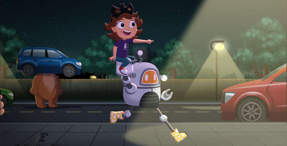 Hannah with the Robot